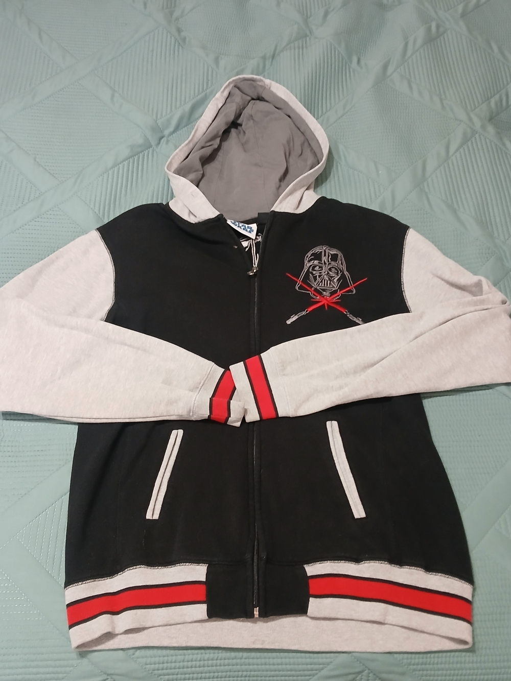 Vntg Star Wars LucasFilms - Darth Vader The Dark Side Hooded Full Zip Sweater
